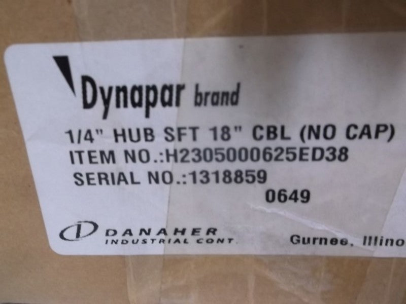 DYNAPAR H2305000625ED38 1/4" HUB SFT 18" CBL (NO CAP)  NSMP