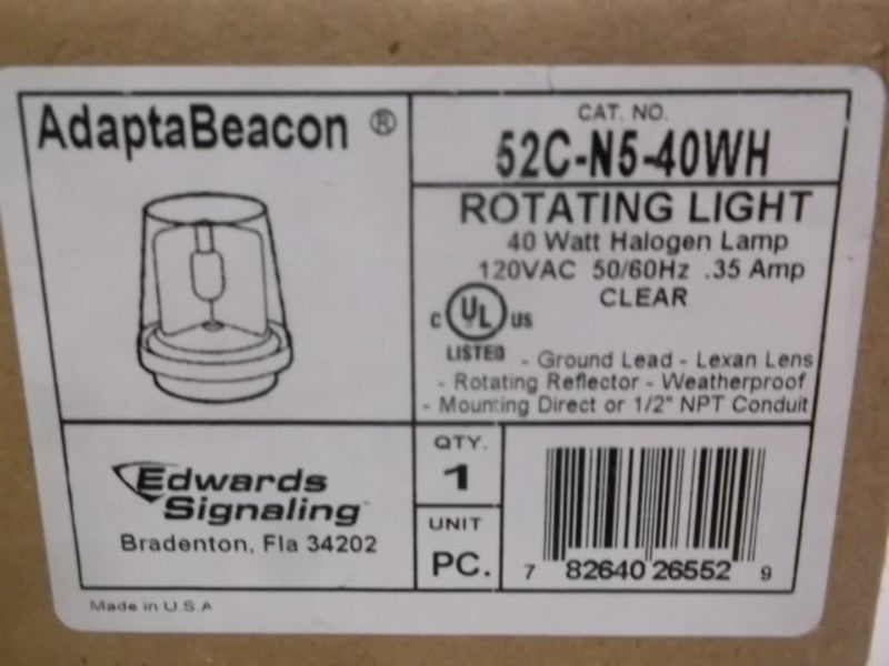 EDWARDS 52C-N5-40WH LIGHT 120V CLEAR  NSMP
