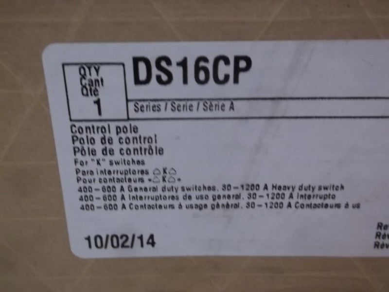EATON DS16CP CONTROL POLE FOR K SWITCHES  NSFS