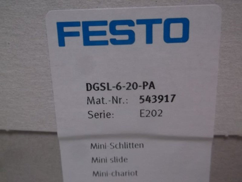 FESTO DGSL-6-20-PA MINI SLIDE  NSFS
