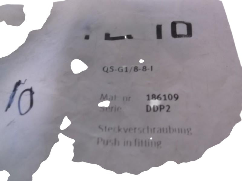 LOT OF 10 FESTO QS-G3/8-12 PUSH-IN FITTING FACTORY BAG