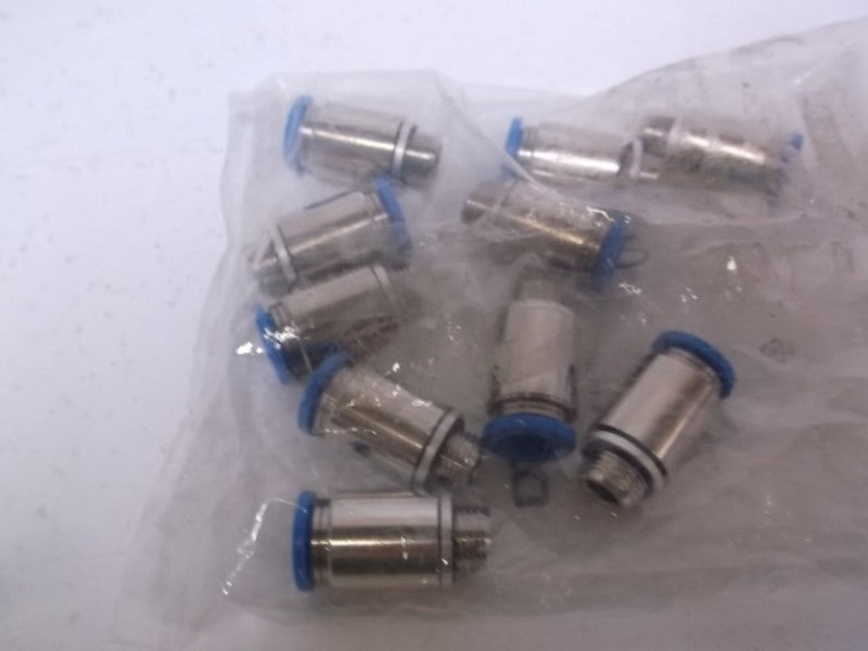 LOT OF 10 FESTO QS-G3/8-12 PUSH-IN FITTING FACTORY BAG