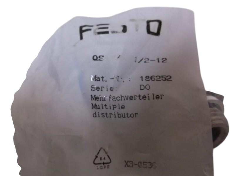 FESTO QSLV4-G1/2-12 MULTIPLE DISTRIBUTOR  FACTORY BAG