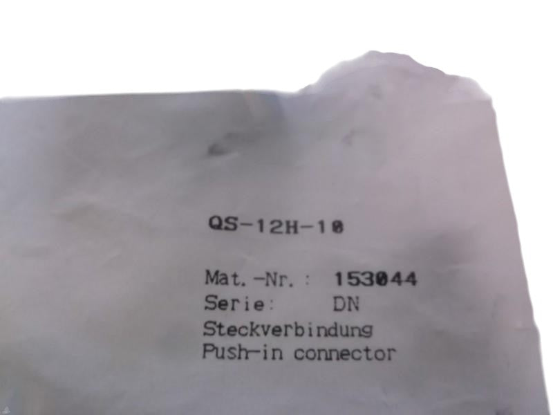 LOT OF 10 FESTO QS-12H-10 PUSH-IN CONNECTOR FACTORY BAG