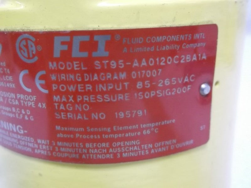 FCI ST95-AA0120C2BA1A FLUID COMPONENT  NSNP