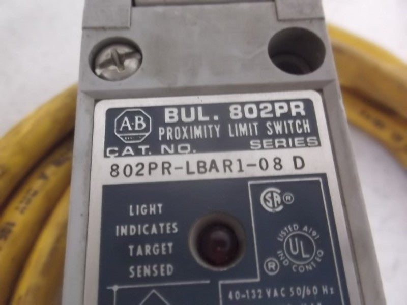 ALLEN BRADLEY 802PR-LBAR1-08 SER. D PROXIMITY LIMIT SWITCH  UNMP