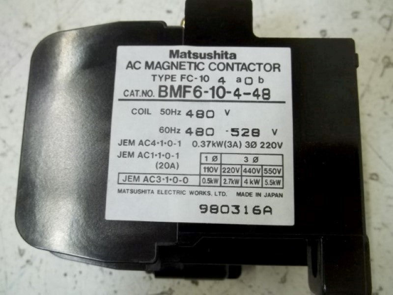 MATSUSHITA BMF6-10-4-48 AC MAGNETIC CONTACTOR  UNMP