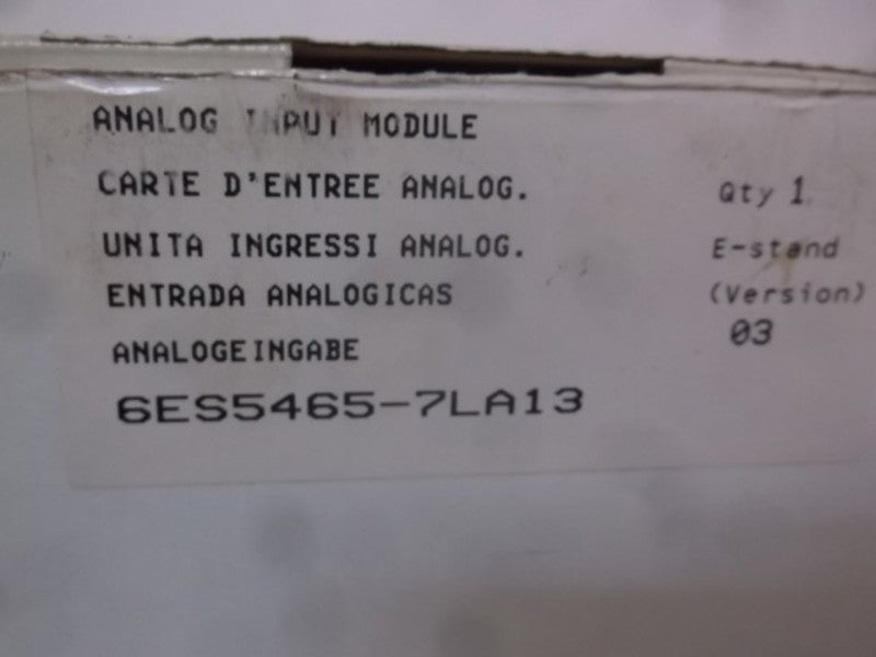 SIEMENS 6ES5-465-7LA13 MODULE ANALOG INPUT  NSMP