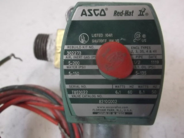 ASCO 8210G002 SOLENOID VALVE 120/60 110/50  UNMP