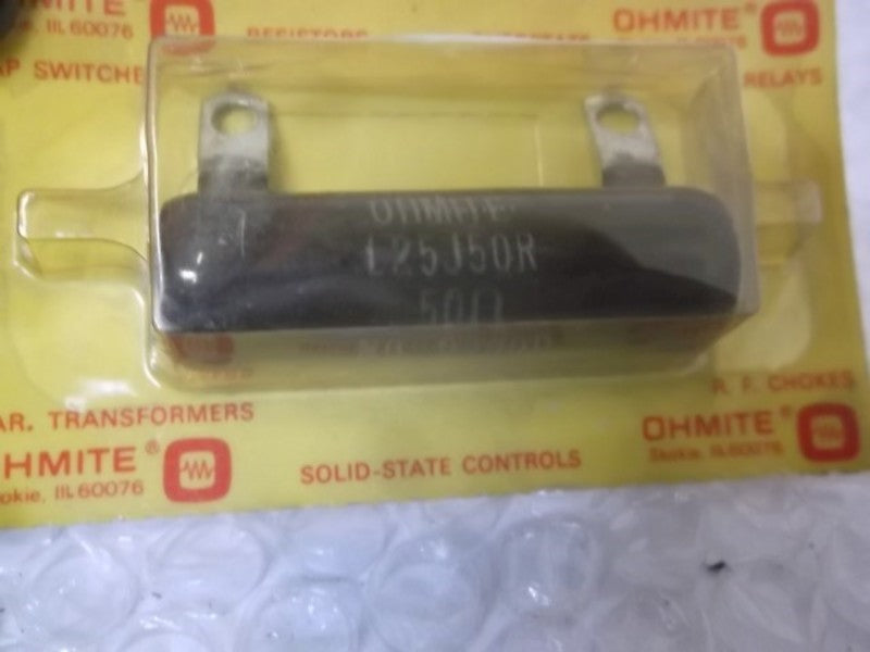 LOT OF 5 OHMITE L25J50R RESISTOR 25W 50 OHMS ORIGINAL PACKAGE
