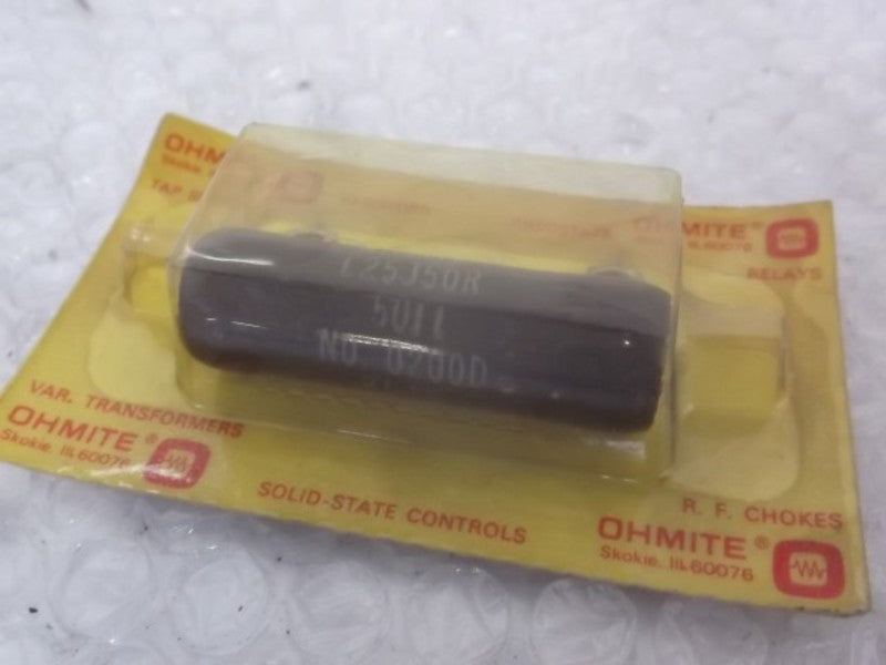 LOT OF 5 OHMITE L25J50R RESISTOR 25W 50 OHMS ORIGINAL PACKAGE
