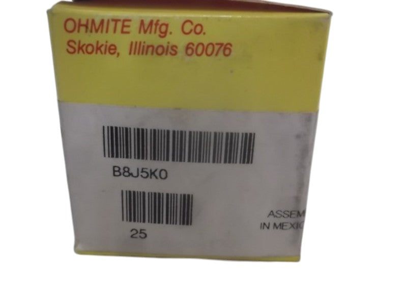 LOT OF 25 OHMITE B8J5K0 RESISTOR WIREWOUND 8W 5K OHM NSMP