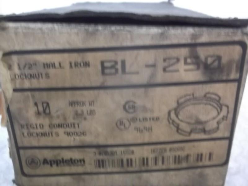 LOT OF 10 APPLETON BL-250 1/2" IRON LOCKNUTS NSMP
