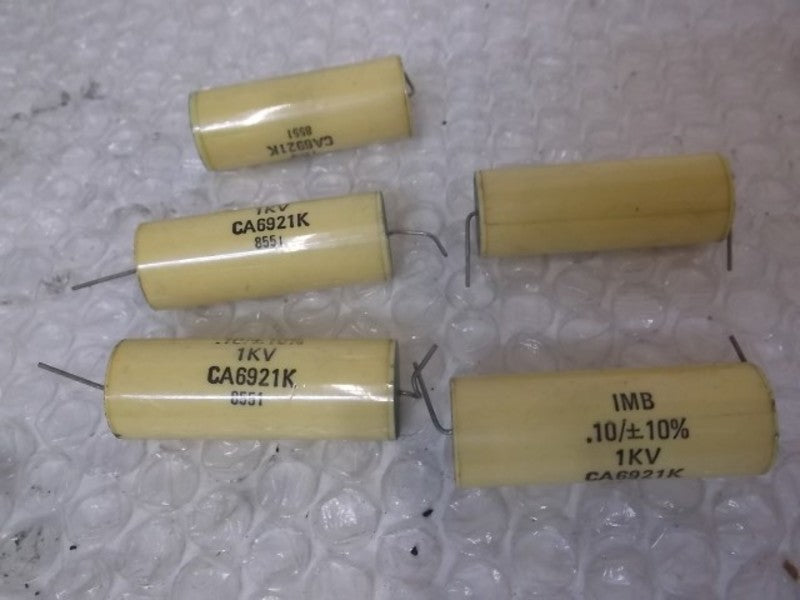 LOT OF 5 IMB CA6921K CAPACITOR 10% 1KV UNMP