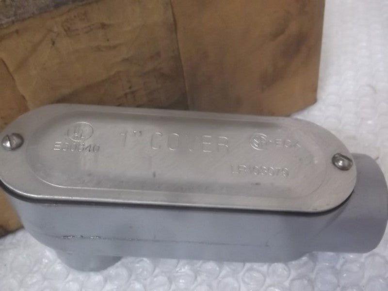 LOT OF 4 COOPER LB35-CGN CONDUIT BODY COVER & FIB GASKET 1" NSMP