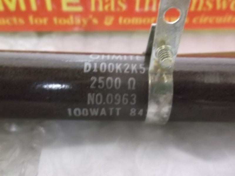 OHMITE D100K2K5 RESISTOR WIREWOUND 2500 OHM 100W  NSMP