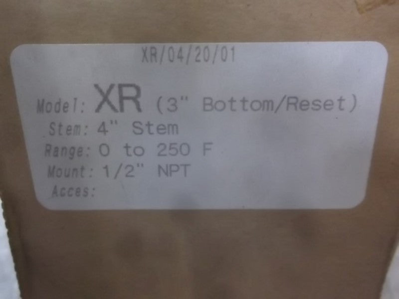 ENFM XR PRESSURE GAUGE 0-250 F 4" STEM 1/2" NPT  NSMP