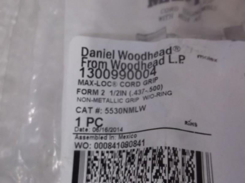DANIEL WOODHEAD 5530NMLW MAX-LOC CORD GRIP NON-METALLIC  FACTORY BAG