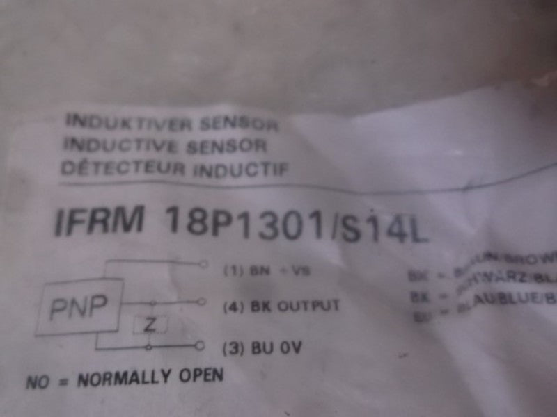 BAUMER IFRM 18P 1301/S14L INDUCTIVE SENSOR  FACTORY BAG