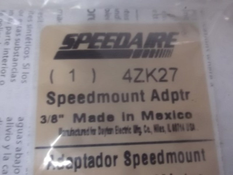 SPEEDAIRE 4ZK27 SPEEDMOUNT ADAPTER 3/8"  FACTORY BAG