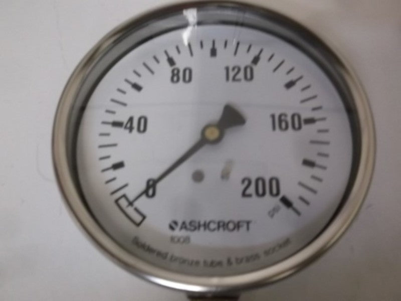 ASHCROFT 101008A02L-200# PRESSURE GAUGE 0-200 PSI  NSMP