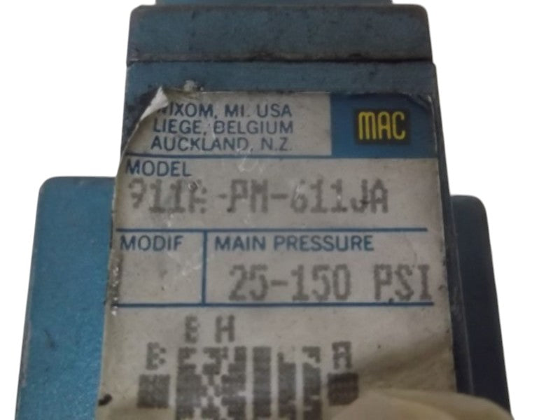 MAC 911A-PM-611JA SOLENOID VALVE 25-150 PSI  UNMP