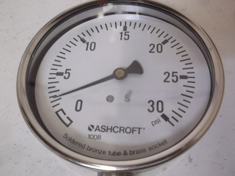 ASHCROFT 101008A02L-30# PRSSURE GAUGE 100MM 0-30 PSI  NSMP