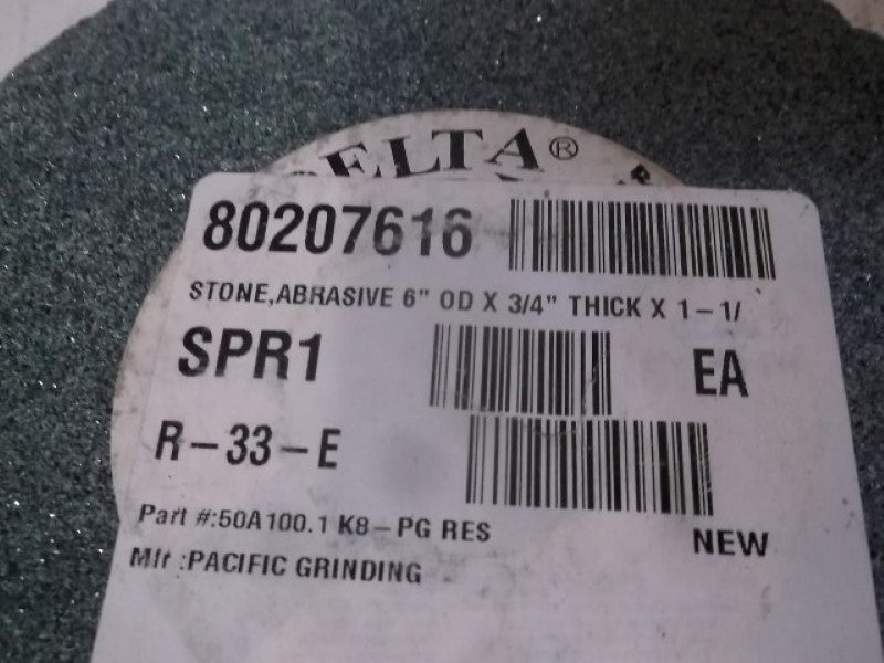 PACIFIC GRINDING 50A100.1 ABRASIVE STONE 6" OD X 3/4"  NSNP