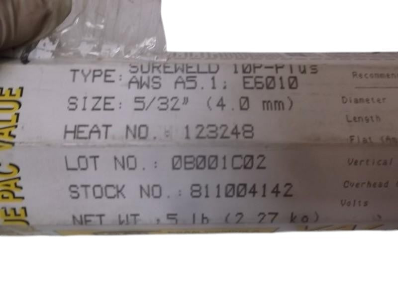 ESAB AWS A5.1 E6010 SUREWELD  5/32" 10P-PLUS ELECTRODE NSMP