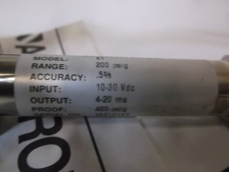 ASHCROFT ASH-K1-5-F02-42-F2 PRESSURE TRANSDUCER 200 PSIG  NSMP