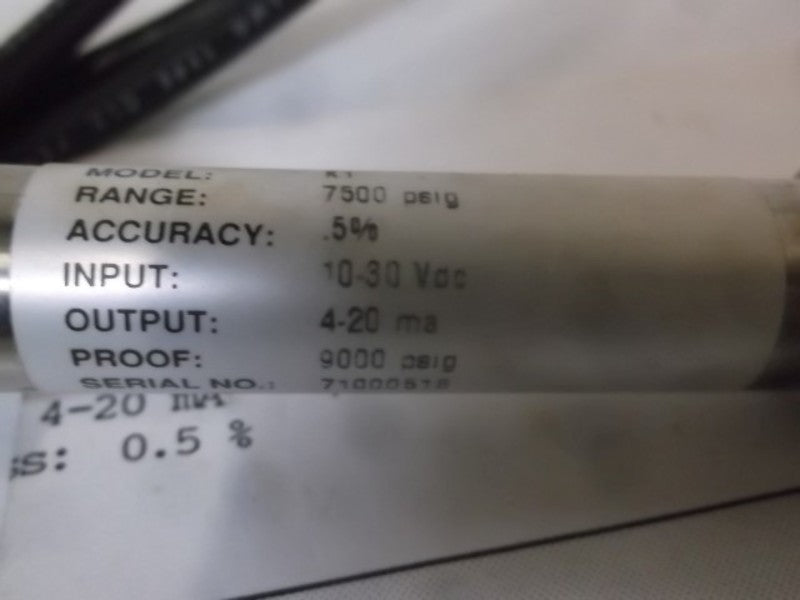 ASHCROFT ASH-K1-5-F02-42-F2 PRESSURE TRANSDUCER 7500 PSIG  NSMP