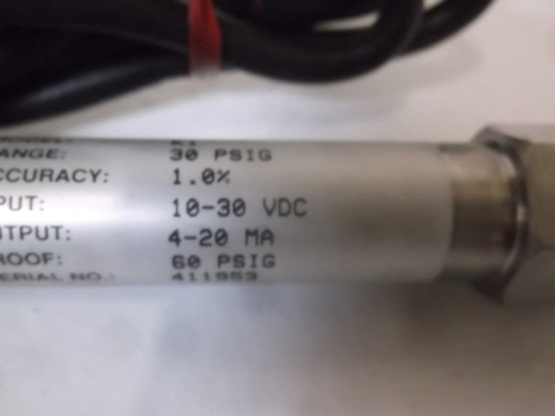 ASHCROFT K1 PRESSURE TRANSDUCER 30 PSIG  NSNP