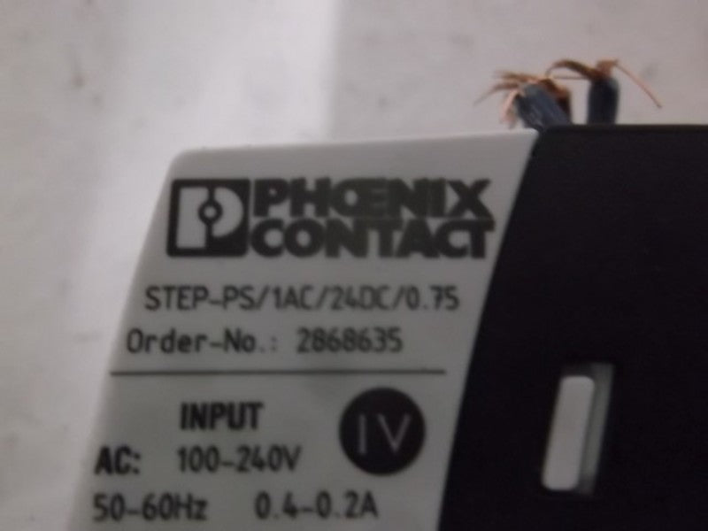 PHOENIX CONTACT STEP POWER STEP-PS/1AC/24DC/0.75 POWER SUPPLY  UNMP