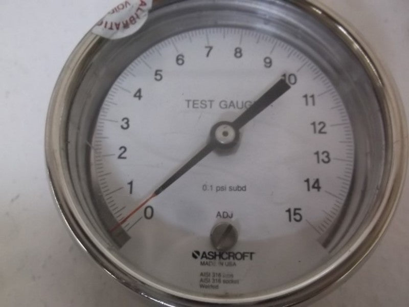 ASHCROFT Q-4907 GAUGE 0-15 PSI  UNMP