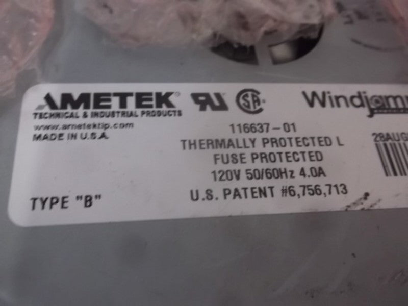 AMETEK 116637-01 BLOWER 5.7" 250W CONTROL SPEED  NSNP