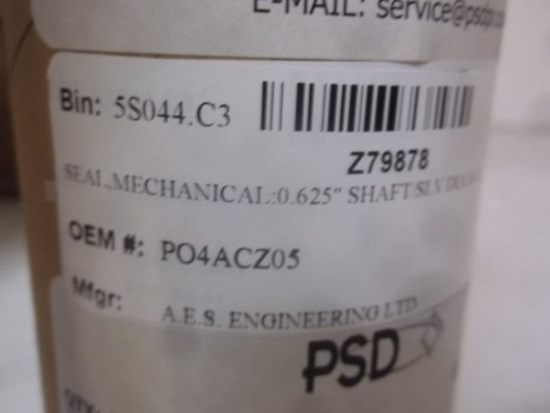 PSD PO4-ABX1-0158 MECHANICAL SEAL 0.625" SHAFT SLV  ORIGINAL PACKAGE
