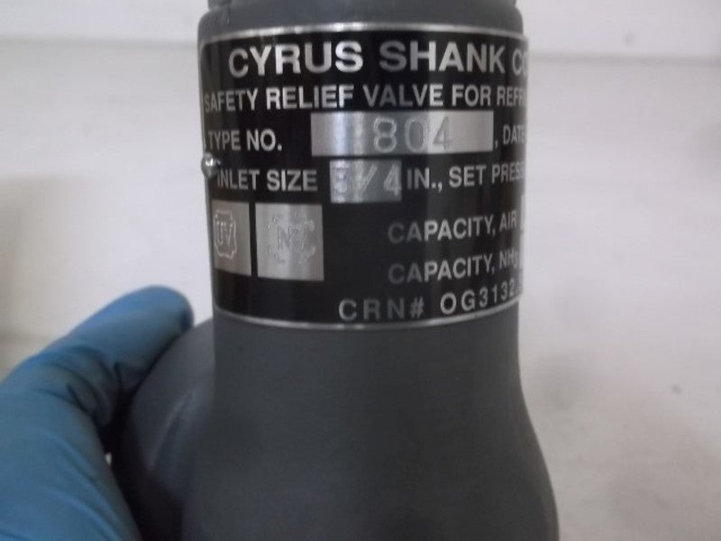 CYRUS SHANK 804 RELIEF VALVE SET AT 115#  NSMP