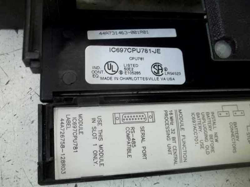 GE FANUC IC697CPU781-JE CENTRAL PROCESSOR UNIT  UNMP