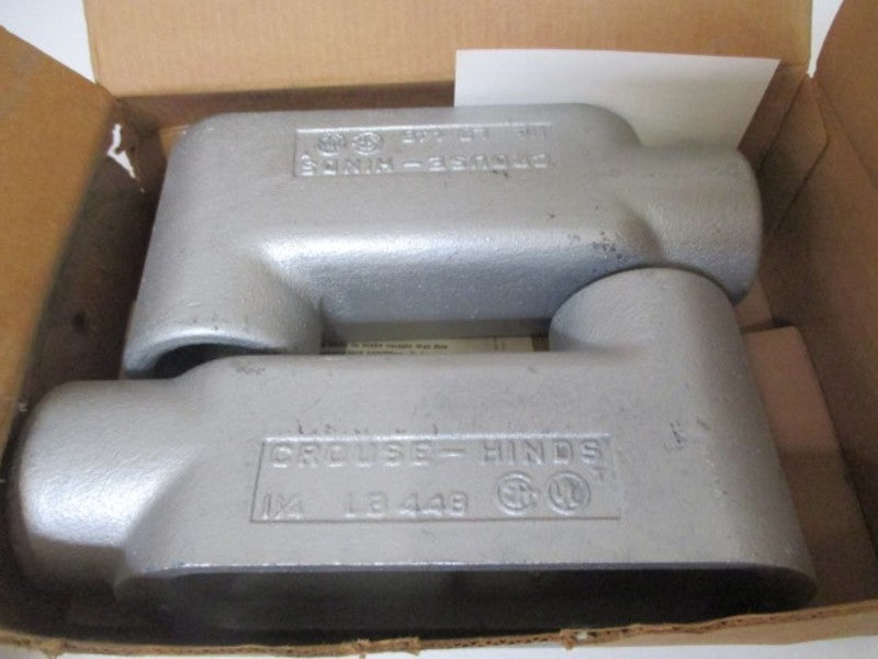 LOT OF 2 CROUSE-HINDS LB-448 CONDUIT BODY 1-1/4" NSMP