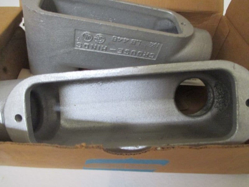 LOT OF 2 CROUSE-HINDS LB-448 CONDUIT BODY 1-1/4" NSMP