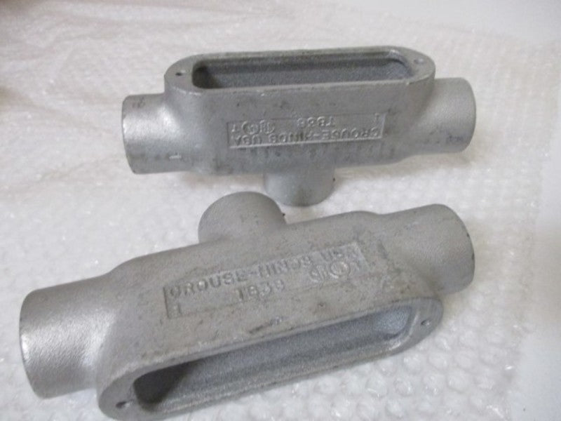 LOT OF 2 CROUSE-HINDS TB38 CONDUIT OUTLET BODY 1" NSMP