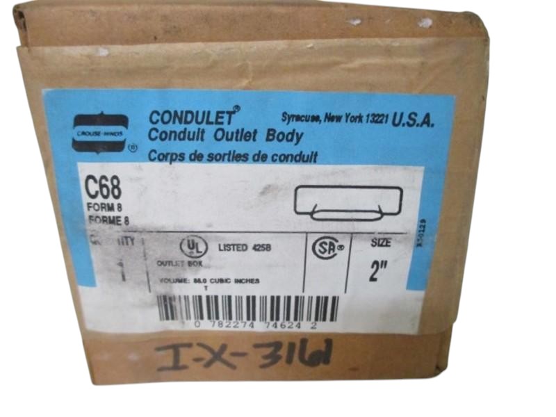CROUSE-HINDS C68 CONDUIT BODY 2"  NSFS
