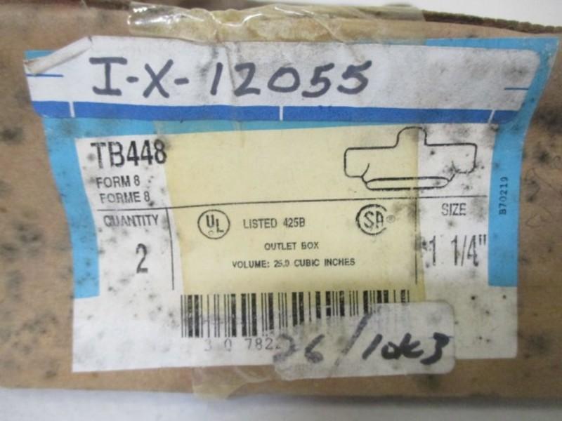 LOT OF 2 CROUSE-HINDS TB448 CONDUIT BODY 1-1/4" NSMP