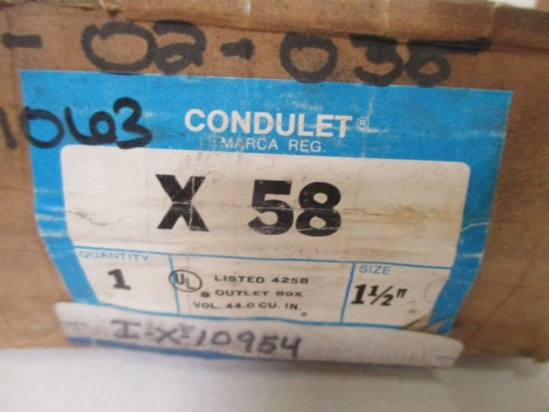 CROUSE-HINDS X-58 CONDUIT BODY 1-1/2"  NSMP