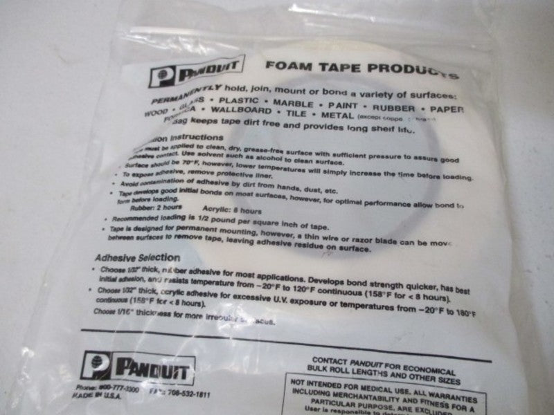 PANDUIT P32W2R1-75-7 RUBBER FOAM TAPE  FACTORY BAG