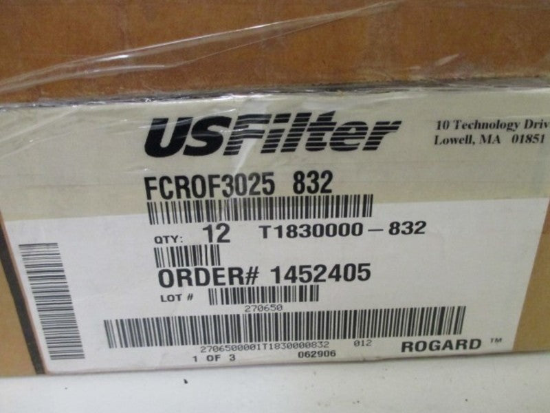 LOT OF 12 US FILTER FCROF3025 FILTERS NSMP