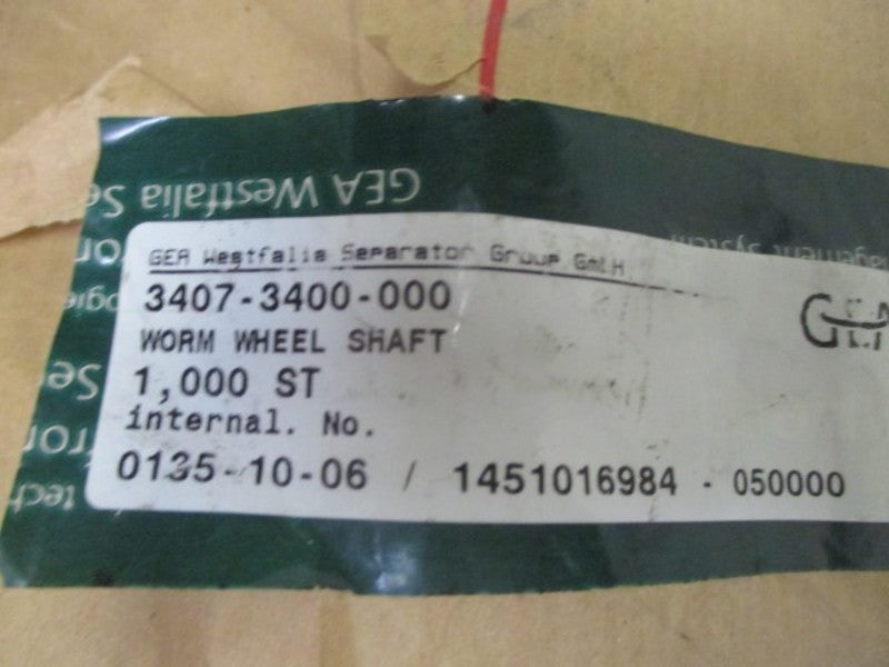 GEA WESTFALIA 3407-3400-000 WORM WHEEL SHAFT  NSNP