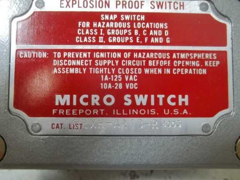 MICRO SWITCH EXH-AR13-R EXPLOSION PROOF SWITCH  UNMP