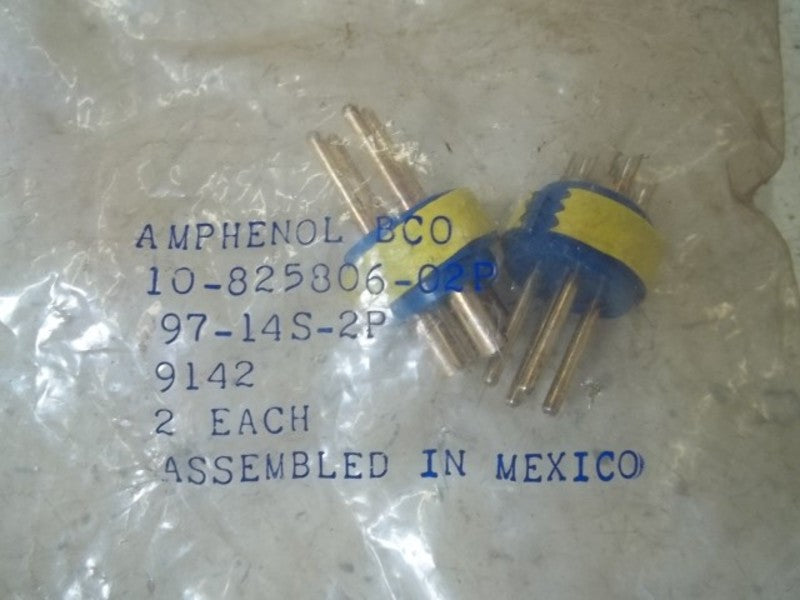 LOT OF 2 AMPHENOL 10-825806-02P CONNECTOR NSNP IN A FACTORY BAG