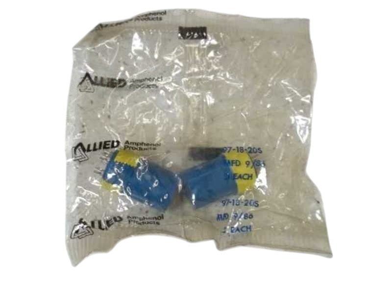 LOT OF 2 AMPHENOL 97-18-20S CONNECTOR NSNP IN A FACTORY BAG